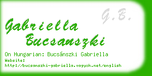 gabriella bucsanszki business card