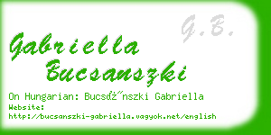 gabriella bucsanszki business card